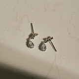 Lab-grown Diamond Knot & Glow Earrings-Silver GEMBEA JEWELRY