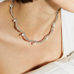 Lace-trimmed Pearl Necklace-Gembea jewelry