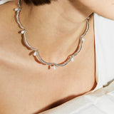 Lace-trimmed Pearl Necklace-Gembea jewelry