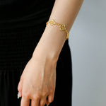 Lace Embroidered Floral Gold Silver Bracelet gembea jewelry