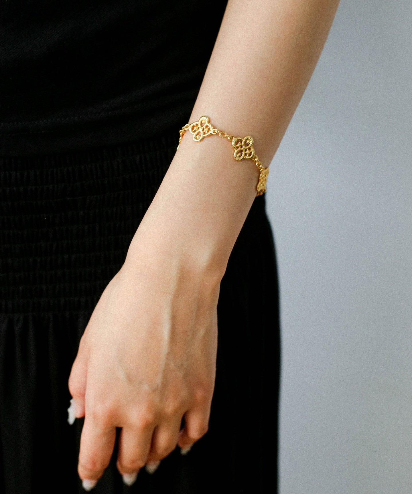 Lace Embroidered Floral Gold Silver Bracelet gembea jewelry