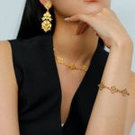 Lace Embroidered Floral Gold Silver Bracelet gembea jewelry