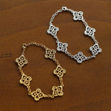 Lace Embroidered Floral Gold Silver Bracelet gembea jewelry