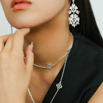 Lace Embroidered Gold Silver Metal Earrings gembea jewelry