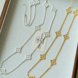  Lace Loom Long Gold Silver Necklace gembea jewelry