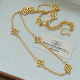  Lace Loom Long Gold Silver Necklace gembea jewelry