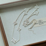  Lace Loom Long Gold Silver Necklace gembea jewelry