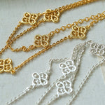  Lace Loom Long Gold Silver Necklace gembea jewelry