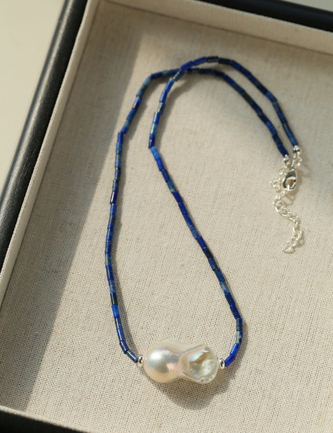 Lapis Lazuli Baroque Pearl Necklace GEMBEA JEWELRY