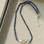 Lapis Lazuli Baroque Pearl Necklace GEMBEA JEWELRY