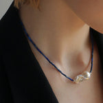 Lapis Lazuli Baroque Pearl Necklace GEMBEA JEWELRY
