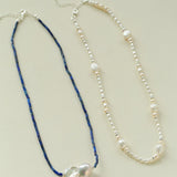 Lapis Lazuli Baroque Pearl Necklace GEMBEA JEWELRY