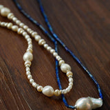 Lapis Lazuli Baroque Pearl Necklace GEMBEA JEWELRY