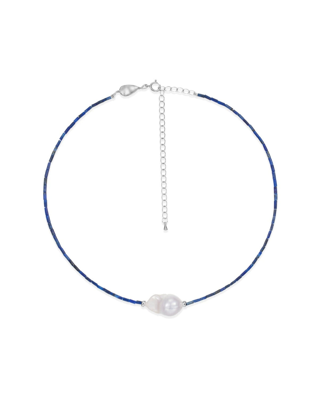 Lapis Lazuli Baroque Pearl Necklace gembea jewelry
