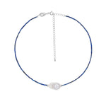 Lapis Lazuli Baroque Pearl Necklace gembea jewelry