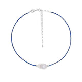 Lapis Lazuli Baroque Pearl Necklace gembea jewelry