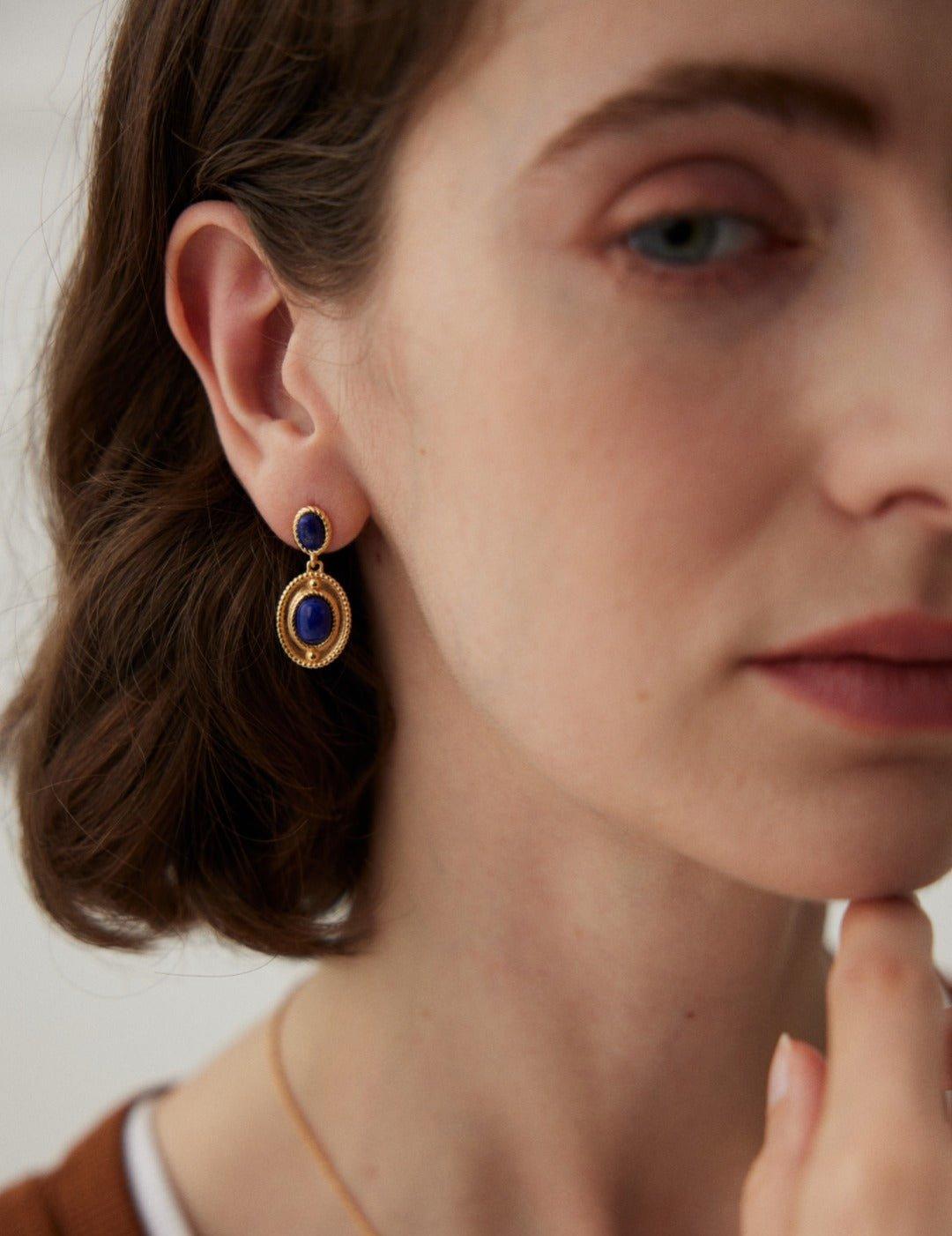 Lapis Lazuli Gemstone Earrings - Gembea Jewelry