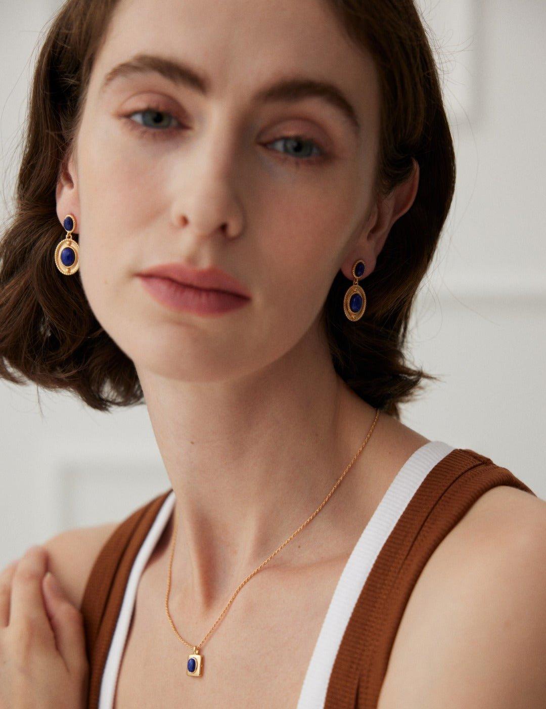 Lapis Lazuli Gemstone Earrings - Gembea Jewelry