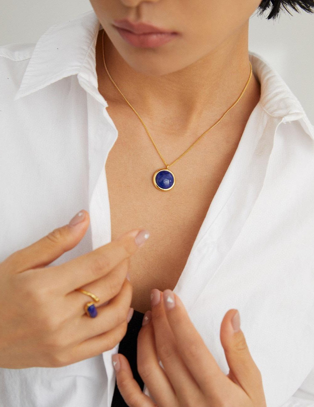 Gembea Jewelry Lazuli Days Series Blue Halo Pendant Necklace