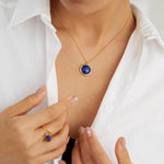 Gembea Jewelry Lazuli Days Series Blue Halo Pendant Necklace