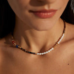 Tiger's eye Lapis Lazuli Pearl Necklaces - Gembea Jewelry