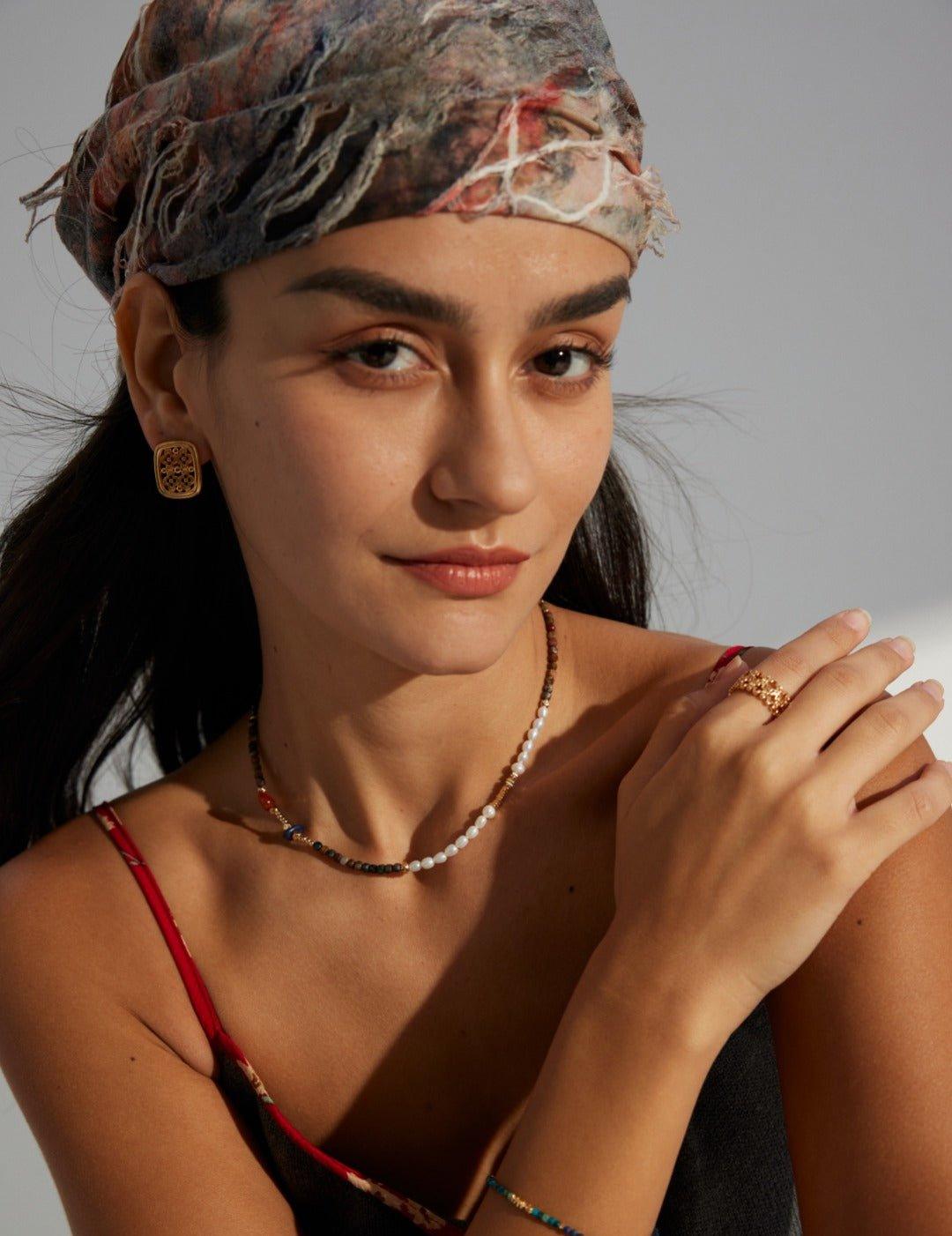 Tiger's eye Lapis Lazuli Pearl Necklaces - Gembea Jewelry