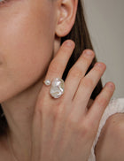 Large Baroque Pearl Open Ring