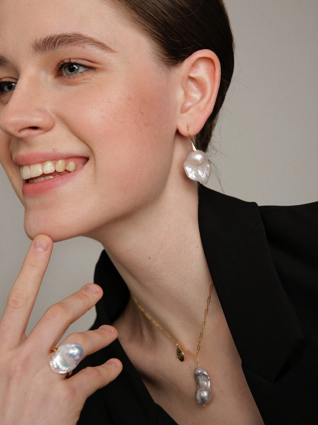 Gembea Jewelry Baroque Pearl Drop Ear Hook Earrings