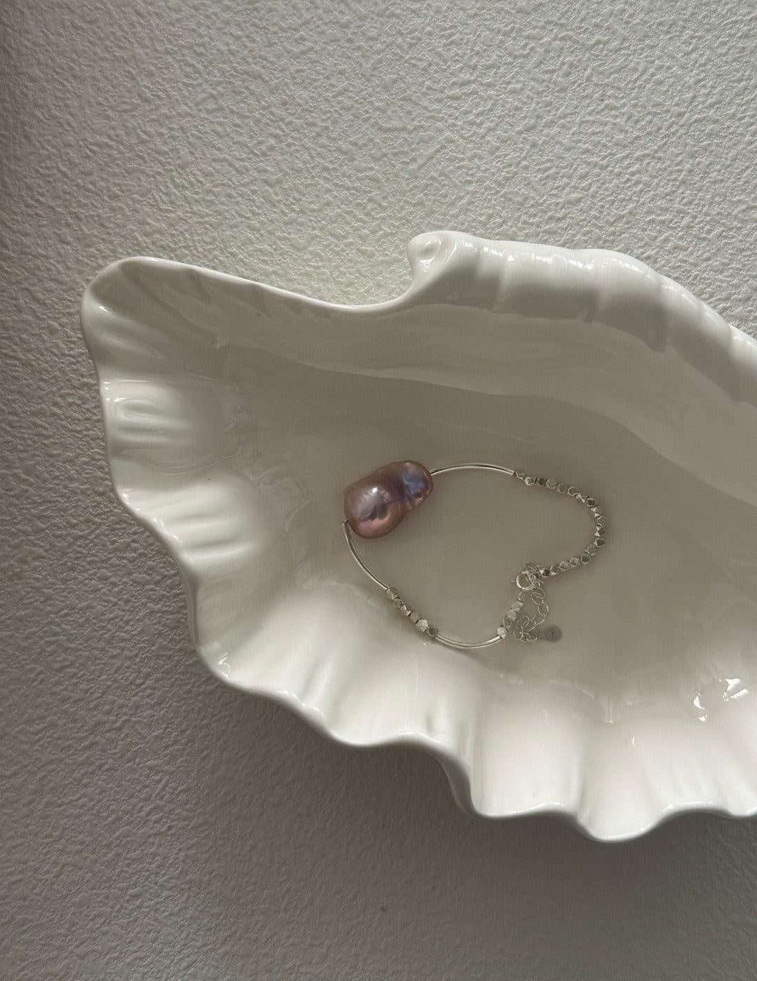 Large Colorful Baroque Sterling Silver Bracelet - Gembea Jewelry