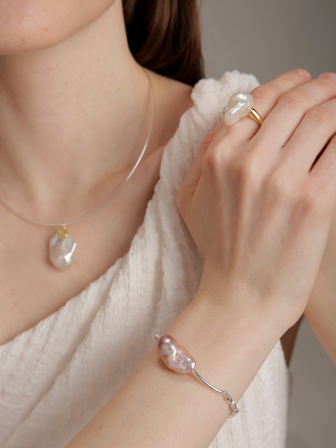 Gembea Jewelry Large Colorful Baroque Sterling Silver Bracelet