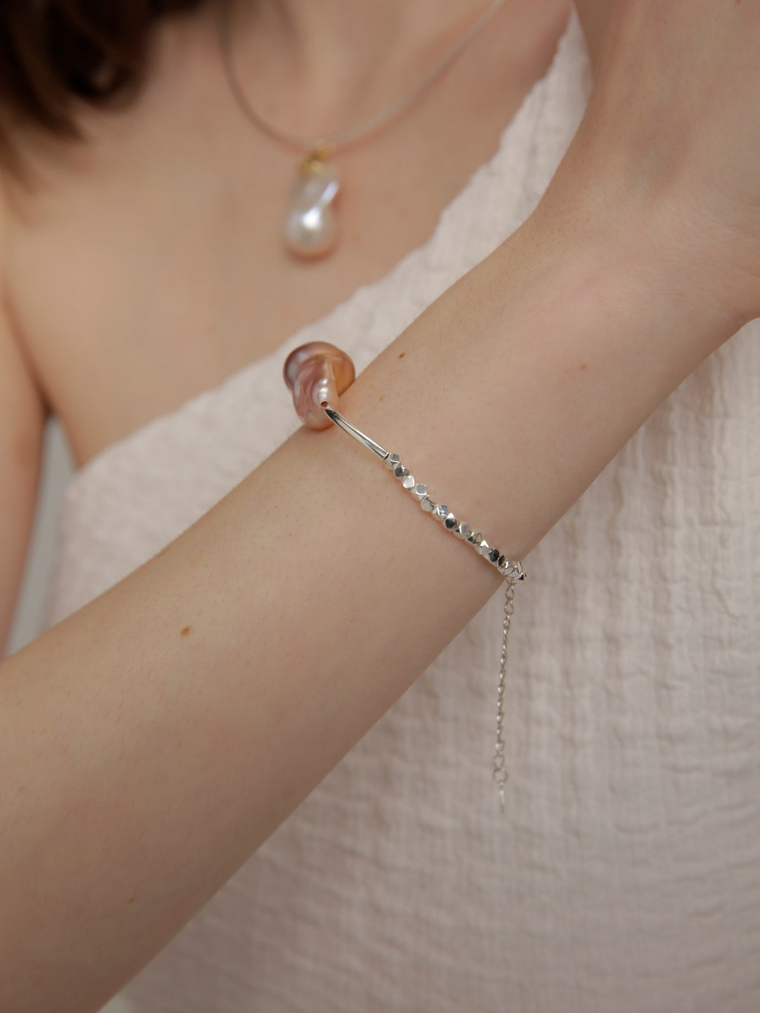 Gembea Jewelry Large Colorful Baroque Sterling Silver Bracelet