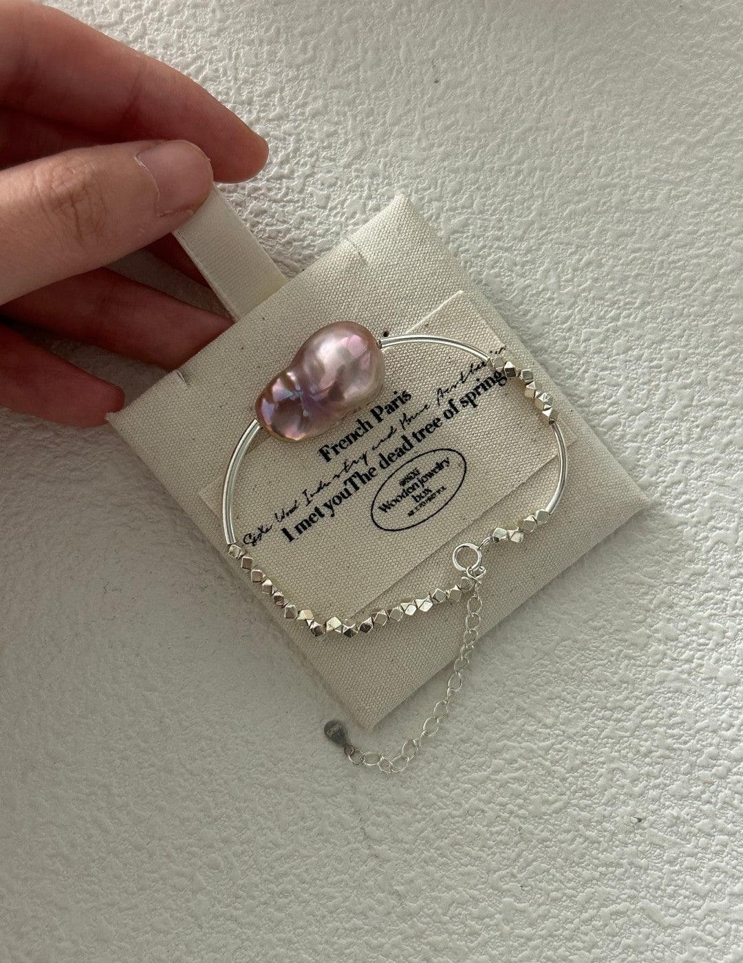 Large Colorful Baroque Sterling Silver Bracelet - Gembea Jewelry