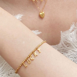 Laser Bead Lucky Letter Bracelet-Gembea Jewelry