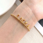 Laser Bead Lucky Letter Bracelet
