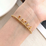 Laser Bead Lucky Letter Bracelet