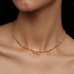 Laser Bead Lucky Letter Necklace gembea jewelry