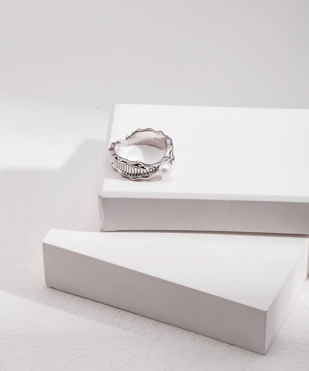 Lava Fluid Element Freshwater Pearl Rings - Gembea Jewelry