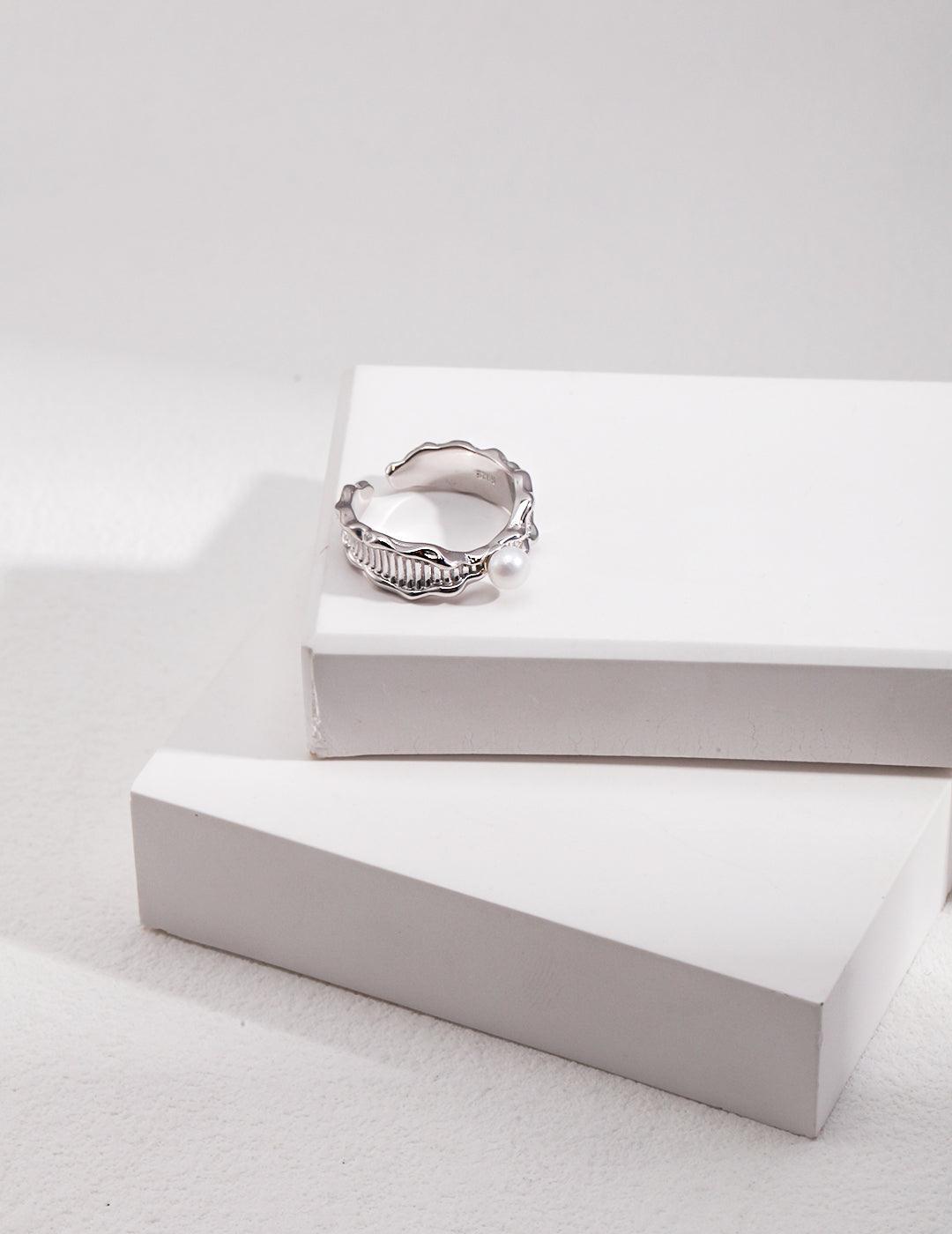 Lava Fluid Element Freshwater Pearl Rings - Gembea Jewelry