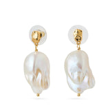 Lava Metal Baroque Pearl Drop Earrings gembea jewelry