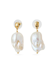 Lava Metal Baroque Pearl Drop Earrings gembea jewelry