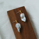 Lava Metal Baroque Pearl Drop Earrings - Gembea Jewelry