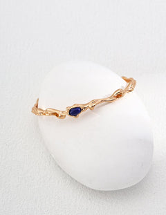 S925 Sterling Silver Lapis Lazuli Bangles Bracelets - Gembea Jewelry