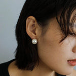 Light Artificial Pearl Stud Earrings-Gembea Jewelry