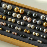 Light Artificial Pearl Stud Earrings-Gembea Jewelry