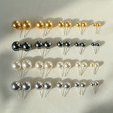 Light Artificial Pearl Stud Earrings-Gembea Jewelry