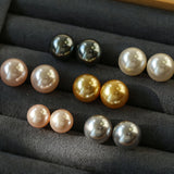 Light Artificial Pearl Stud Earrings-Gembea Jewelry