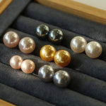 Light Artificial Pearl Stud Earrings-Gembea Jewelry