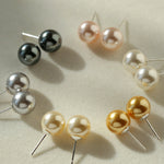 Light Artificial Pearl Stud Earrings-Gembea Jewelry