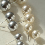 Light Artificial Pearl Stud Earrings-Gembea Jewelry