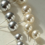 Light Artificial Pearl Stud Earrings-Gembea Jewelry